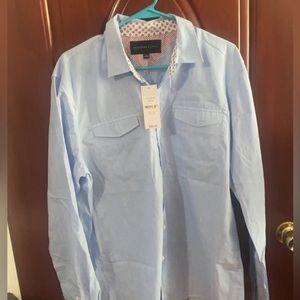Signature studio men large button down long sleeve NWT lightweight